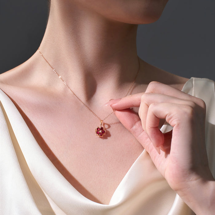 Peach Heart Necklace