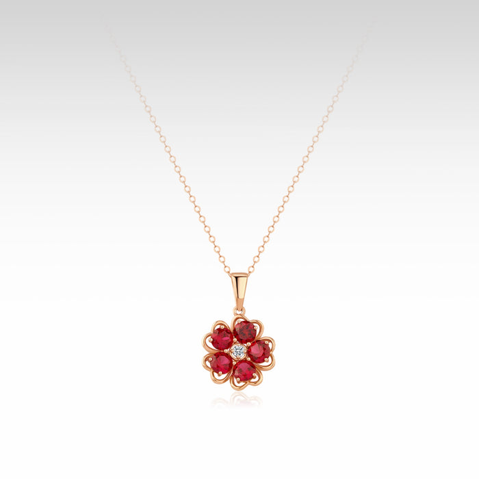 Peach Heart Necklace
