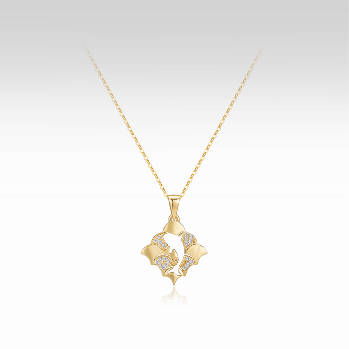 Koi on Gold Waves Necklace