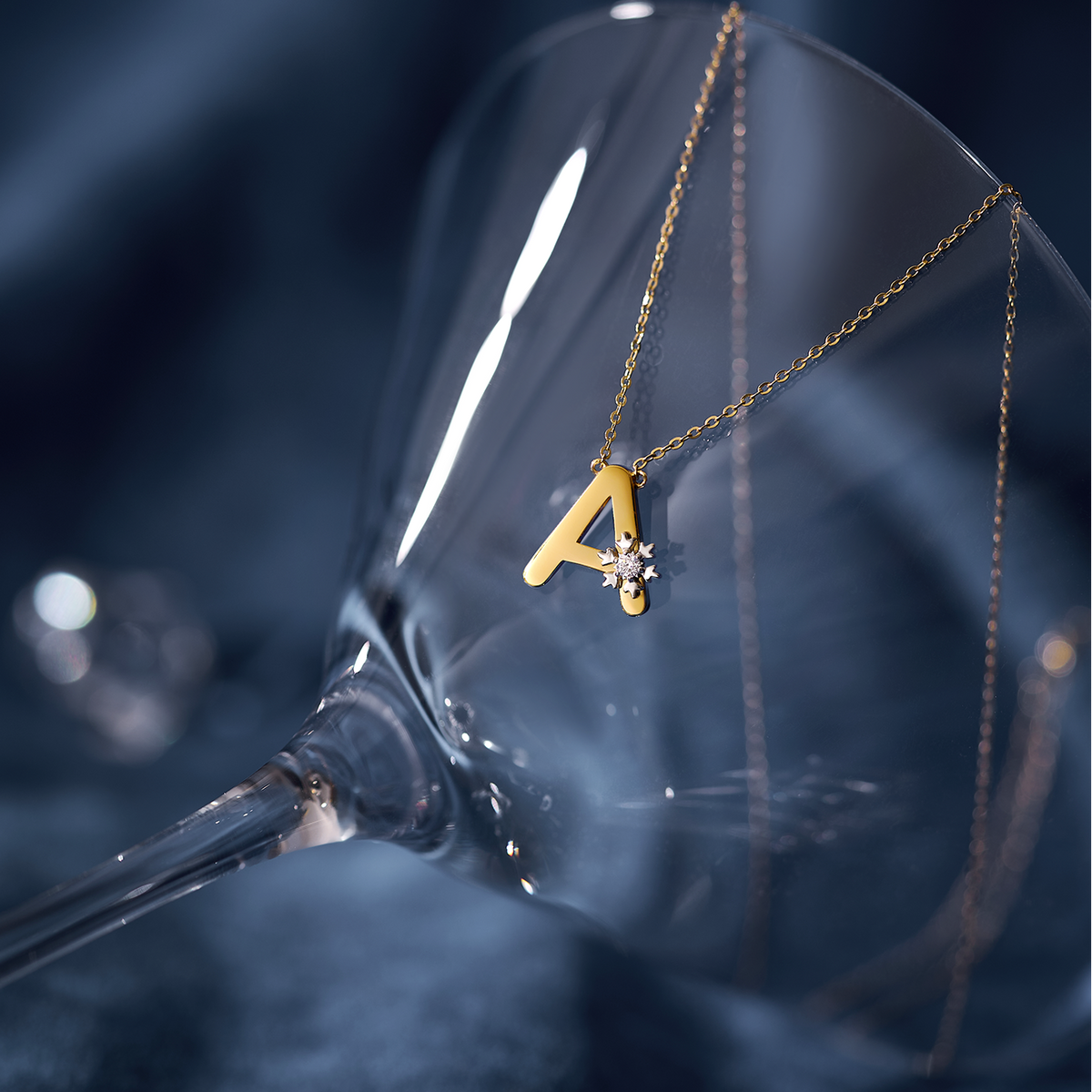 AlphaWish Golden A Necklace