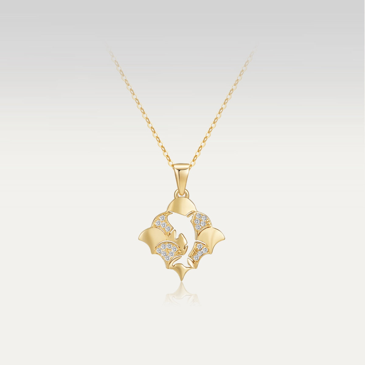 Koi on Gold Waves Necklace