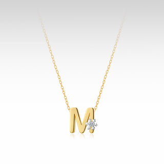 AlphaWish Golden M Necklace