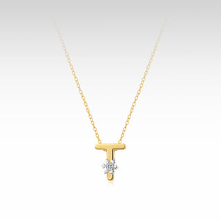 AlphaWish Golden T Necklace